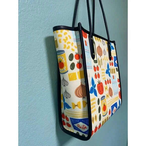 Kate Spade Pasta Mangia Italy Italian Tote Bag Rare Hard to Find - Picture 7 of 10